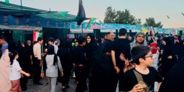 مراسم باشکوه پیاده‌روی جاماندگان اربعین حسینی در شهرضا